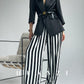 Huanzi high-end striped high-waist wide leg pants - Nuna