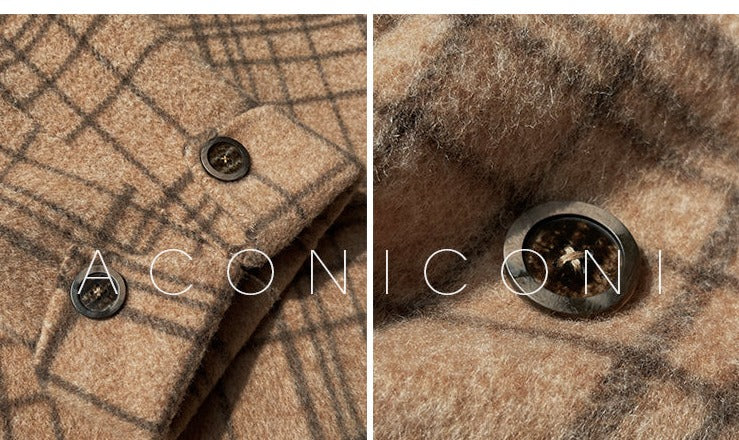 Chestnut double-faced wool winter coat- Mountain wild