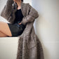 Aconiconi Boho Long Loose Knitted Sweater Tassel Jacket-Loose Tea Quinoa