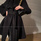 Aconiconi  Long Sleeve Braided Wool Coat- Nocturne of Grass Stream