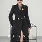 Huanzi double-sided cashmere women's black wool autumn winter coat - Muinw