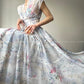 Aconiconi  high-end V-neck A-Line Vintage printed tea summer dress- Yufu fairy