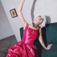 DOLLY High End Rose Square Collar Sleeveless Handmade Flower Long Dinner Dress-RITA