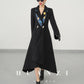 Huanzi double-sided cashmere women's black wool autumn winter coat - Muinw