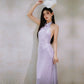 DOLLY Purple Chinese Style Hater Neck Button Sequin Long Wedding Guest Dress-Mama