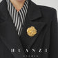 Huanzi double-sided cashmere women's black wool autumn winter coat - Muinw