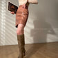 Aconiconi Elegant High Waist Short PU Leather Chic Skirt-Holiday Love Poems