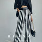 Huanzi high-end striped high-waist wide leg pants - Nuna