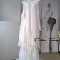 DOLLY Luxury White V-Neck Sleeveless Loose Ruffle Wedding Dress-Yola