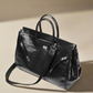 Black Platinum birkin inspired croc pattern overnight weekend tote high street travel weekender bag