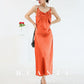 Huanzi satin French high-end slip long dress - Chine