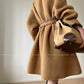 Aconiconi  Long Sleeve Braided Wool Coat- Nocturne of Grass Stream