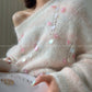 Fold Streamer Weaving Shadow Alpaca Lazy Sweater - hbye