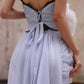 DOLLY Elegant Light Purple Greek Style Sleeveless Bandage Pleated Long Dress-Fog