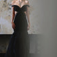 DOLLY  High End Black Off Shoulder Sequin Tube Top Long Banquet Dress-Maris