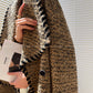 Aconiconi| Caramel wool jacket loose cropped tweed coat suit and skirt hip- Cocoa
