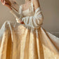 Aconiconi Light luxury gilt French jacquard midi Bridal dress - Twilight