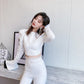 DOLLY Luxury Long Trumpet Sleeve Crop Top+ High Waist Long Flared Pants-LOLA