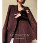 Aconiconi Girl Full wool French long sleeve Blazer pleated skirt - Maillard