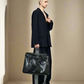 Birkin inspired handmade PU Leather Black tote buckle travel overnight weekender handbag