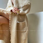 Aconiconi Boho Long Loose Knitted Sweater Tassel Jacket-Loose Tea Quinoa