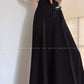 Aconiconi Elegant Black Sea Blue wide leg Long Chic Pants- Black Tea Salt Lake