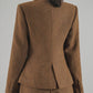 Huanzi  worsted wool high-end vintage British women's autumn winter blazer - Tiwe