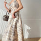 Aconiconi  Elegant Sleeveless Floral Print Long swing Dress- Garden of Thorns