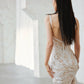 DOLLY Elegant White Sleeveless Lace Slim Fit Long Wedding Dress-SUN