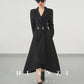 Huanzi double-sided cashmere women's black wool autumn winter coat - Muinw