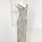 DOLLY Luxury Sliver Sleeveless Beaded Glitter Long Dress-SIDNEY