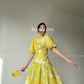 Aconiconi｜Lemon yellow high end summer dress- desire