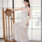 DOLLY Elegant White Sleeveless Lace Slim Fit Long Wedding Dress-SUN