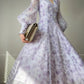 Aconiconi Elegant V-Neck Long Sleeve High Waist Swing tea  Dress- Cloud soaked Wisteria