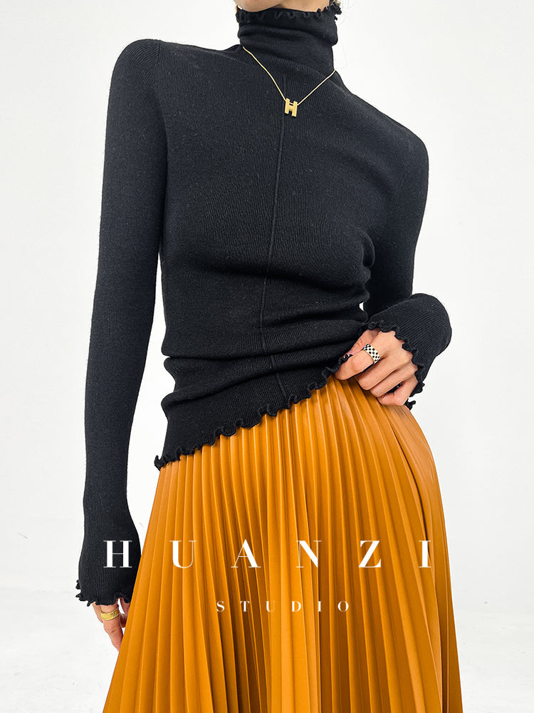 Huanzi custom turtleneck pullover knitted sweater autumn winter - Bililly