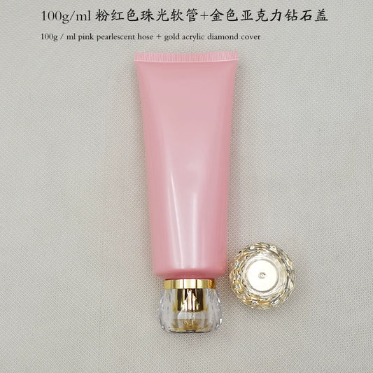 Spot 100gml custom skin care products, cosmetics, facial cleanser, hand cream, pink hose, sub-bottle, packaging material tube