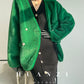 Huanzi green imitation fur autumn winter coat - Miiw