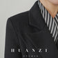 Huanzi double-sided cashmere women's black wool autumn winter coat - Muinw