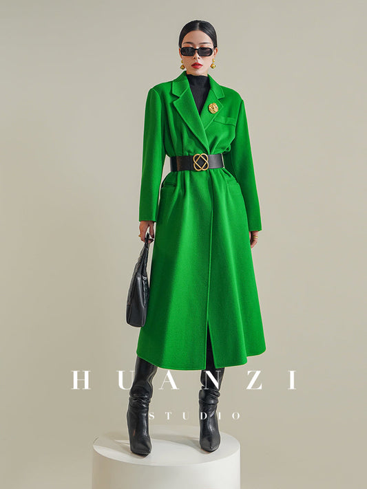 Huanzi custom-made Australian wool pure hand-sewn double-sided autumn winter coat - Iya