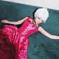 DOLLY High End Rose Square Collar Sleeveless Handmade Flower Long Dinner Dress-RITA