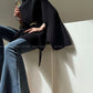 Aconiconi|Cloak Jacket Sleeve Loose Knit Shawl Shoulder Sweater - Snow Lovers
