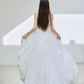 DOLLY Elegant White Tube Top Long Puffy High Waist Wedding Dress-GRACE