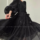 Aconiconi pink /Black Lantern Sleeve Loose chic maternity Long Dress- Nightingale and Rose