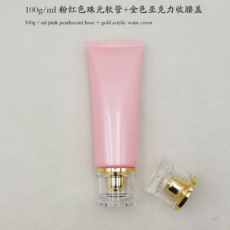 Spot 100gml custom skin care products, cosmetics, facial cleanser, hand cream, pink hose, sub-bottle, packaging material tube