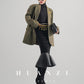 Huanzi high-end retro autumn and winter 100% wool waist suit jacket - Cassie