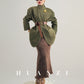 Huanzi high-end retro autumn and winter 100% wool waist suit jacket - Cassie