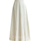 Aconiconi Elegant Beige Crew Neck Top/ High Waist Loose Long Skirt- Sea of Clouds Wind Chime