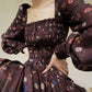 Aconiconi Autumn Floral print French square neckline dress - Samba Moon