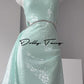 DOLLY Elegant Mint Sleeveless Slim Fit Halter Hollow Long Party Dress-Mint