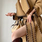 Aconiconi  Long Sleeve Braided Wool Coat- Nocturne of Grass Stream